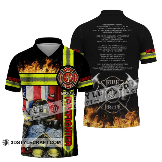 Man Shirt - Custom Fireman Name T-Shirt - Fire Fighter Clothing style option 3