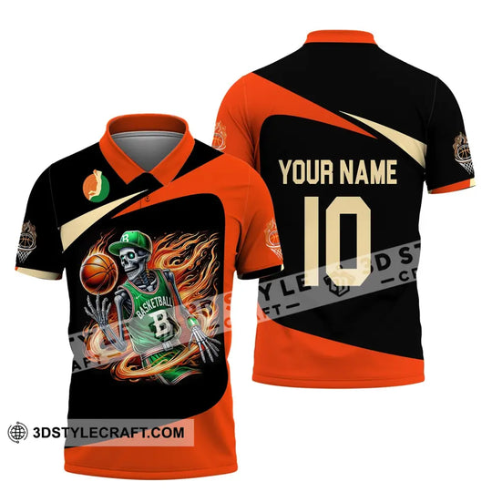Man Shirt, Custom Name and Number Basketball Shirt, Basketball Polo Long Sleeve, Basketball Club Uniform, Basketball Lover Gift style option 4