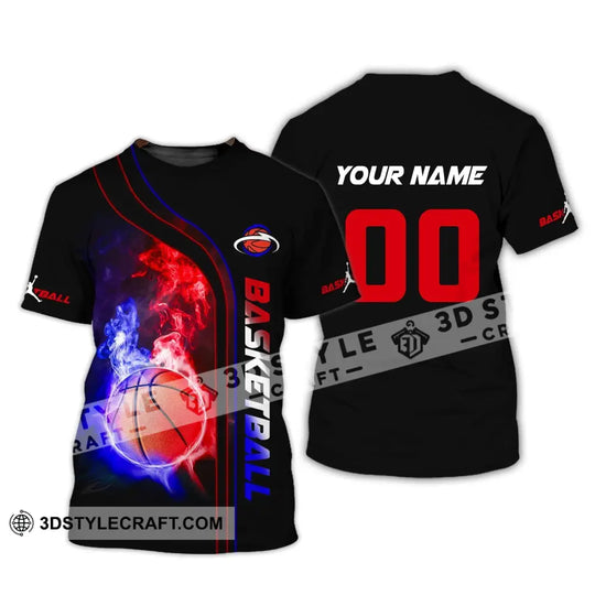 Man Shirt, Custom Name and Number Basketball T-Shirt, Gift for Basketball Player style option 2