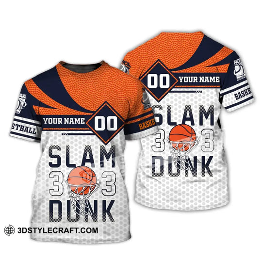 Man Shirt, Custom Name and Number Basketball T-Shirt, Slam Dunk, Gift for Basketball Player style option 2