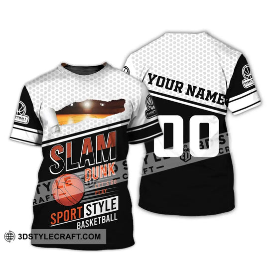 Man Shirt, Custom Name and Number Basketball T-Shirt, Slam Dunk Sport Style, Gift for Basketball Player style option 2