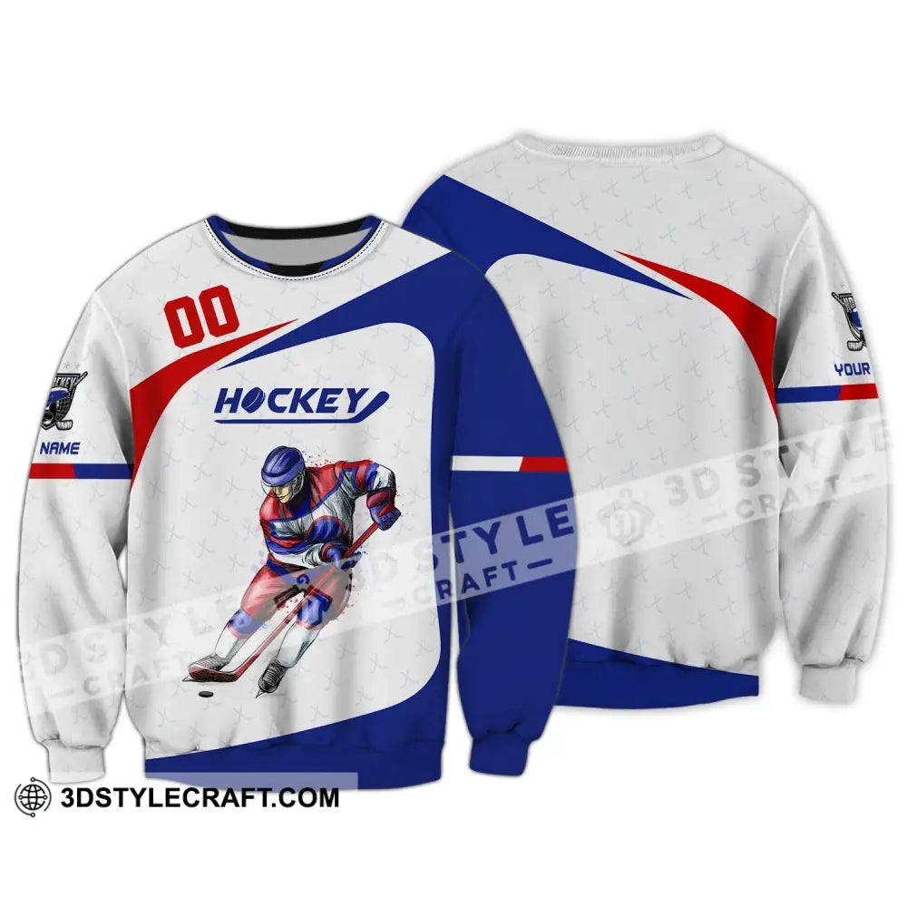 Man Shirt Custom Name And Number Hockey T-Shirt Polo Gift For Player Long Sleeve / S