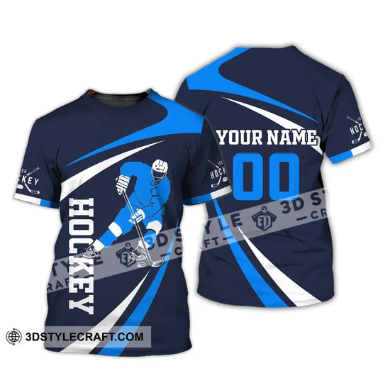 Man Shirt, Custom Name and Number Ice Hockey T-Shirt, Ice Hockey Love, Gift for Hockey Player style option 2