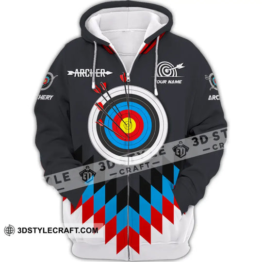 Man Shirt, Custom Name Archery T-Shirt, Archer Hoodie Long Sleeve Shirt, Gift for Archery Lovers style option 3