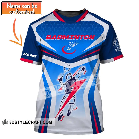 Man Shirt, Custom Name Badminton T-Shirt, Badminton Shirt, Gift For Badminton Player style option 1