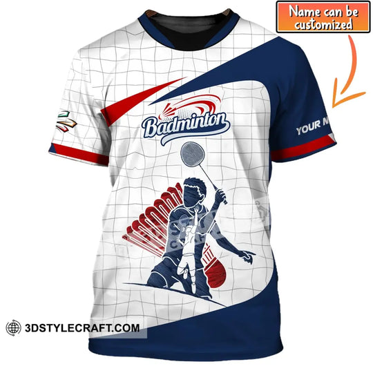 Man Shirt, Custom Name Badminton T-Shirt, Badminton Shirt, Gift For Badminton Players style option 1