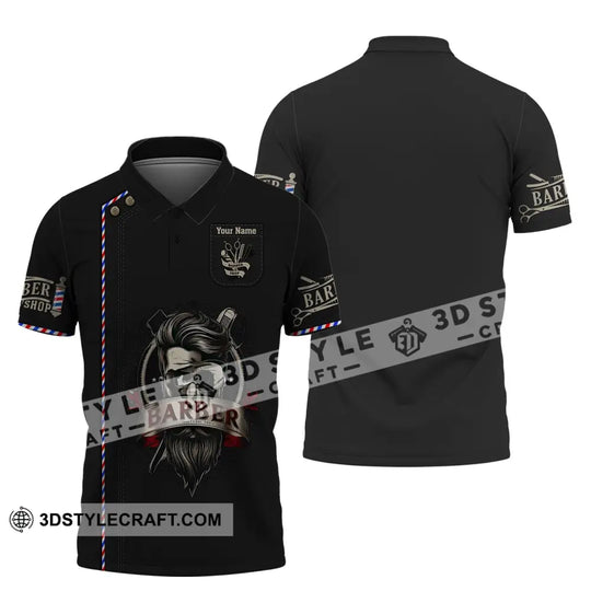 Man Shirt, Custom Name Barber Shirt, Hairstylist Apparel, T-Shirt For Barber Shop style option 4