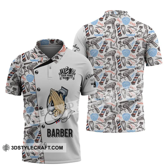 Man Shirt, Custom Name Barber Shirt, Hairstylist Apparel, T-Shirt For Barber Shop style option 4