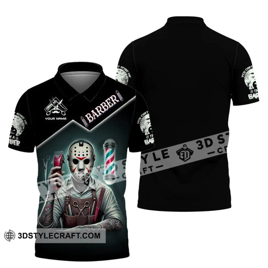 Man Shirt, Custom Name Barber Shirt, Barber Shop T-Shirt, Hairstylist Polo Long Sleeve style option 4