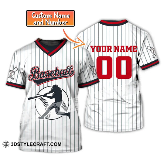 Man Shirt, Custom Name Baseball T-Shirt, Baseball Shirt, Gift For Baseball Player style option 1