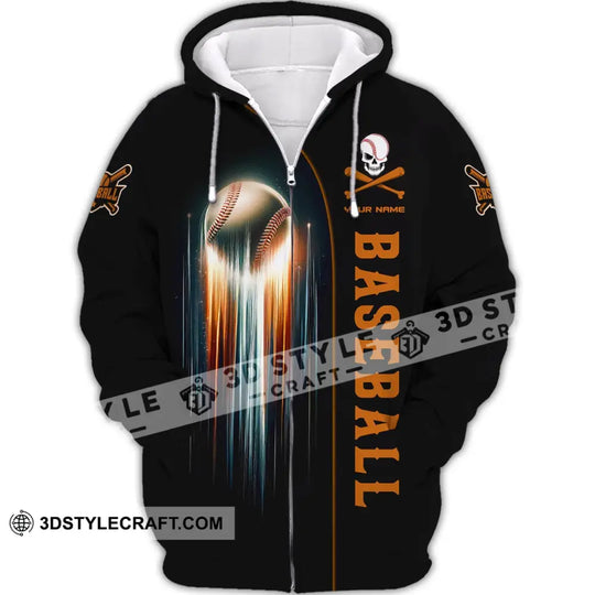 Man Shirt, Custom Name Baseball Shirt, Baseball Team T-Shirt, Baseball Skull, Gift for Baseball Players style option 3