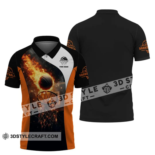 Man Shirt, Custom Name Basketball Shirt, Basketball Fire, Gift for Basketball Player style option 4