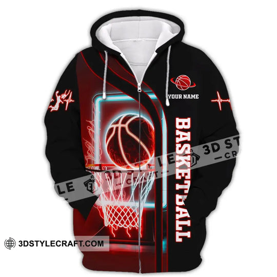 Man Shirt, Custom Name Basketball T-Shirt, Basketball Hoodie, Gift for Basketball Player style option 3