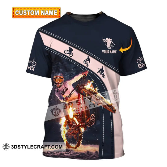 Man Shirt, Custom Name Bicycle Moto Cross Shirt, BMX Polo Shirt Long Sleeve Hoodie style option 1
