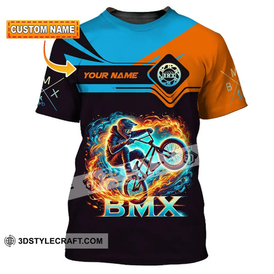 Man Shirt, Custom Name Bicycle Moto Cross Shirt, BMX Polo Shirt Long Sleeve Hoodie style option 1