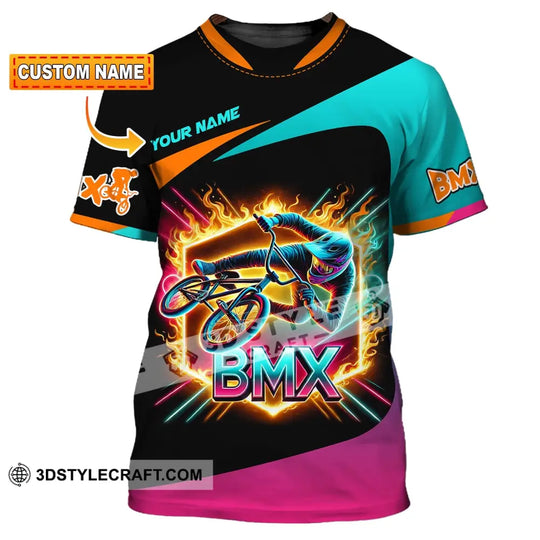 Man Shirt, Custom Name Bicycle Moto Cross Shirt, BMX Polo Shirt Long Sleeve Hoodie style option 1