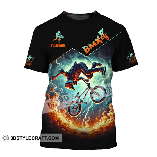 Man Shirt, Custom Name Bicycle Moto Cross Shirt, BMX Polo Shirt Long Sleeve Hoodie style option 2