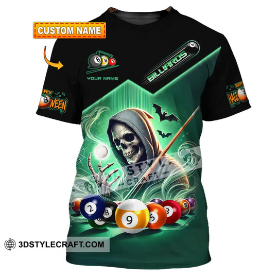Man Shirt, Custom Name Billiard Shirt, Billiard Apparel, Billiard Polo Long Sleeve, Billiard Love T-Shirt style option 1