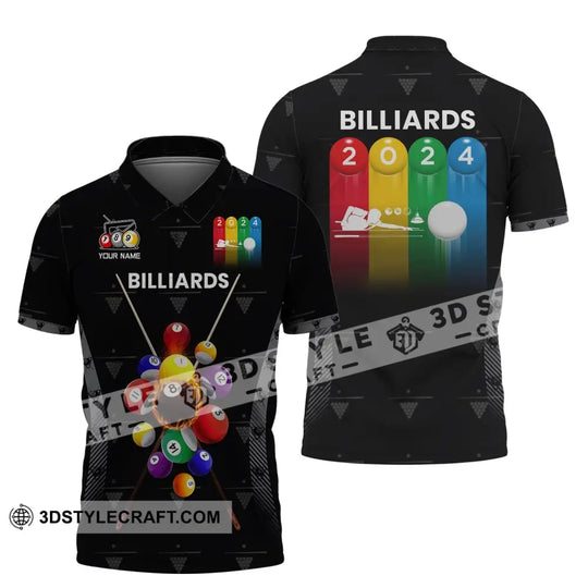 Man Shirt, Custom Name Billiards Shirt, Billiards Polo Long Sleeve, Billiards Gift, Billiards T-Shirt style option 4