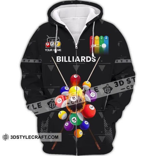 Man Shirt, Custom Name Billiards Shirt, Billiards Polo Long Sleeve, Billiards Gift, Billiards T-Shirt style option 3