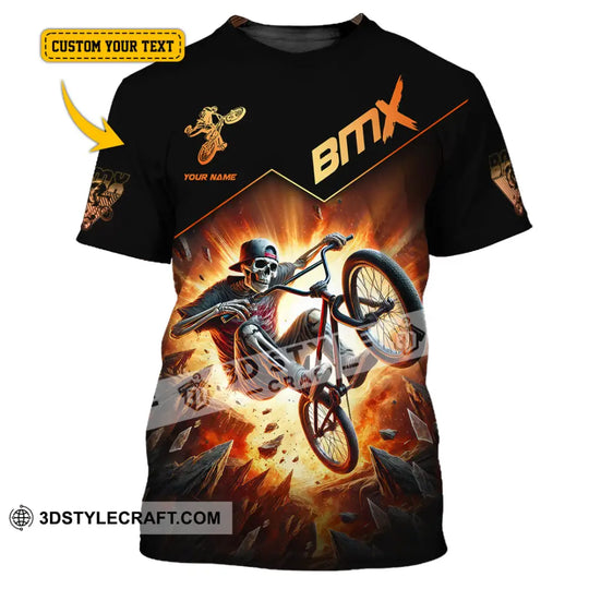 Man Shirt, Custom Name BMX Shirt, BMX Bike Gift, BMX Bike Polo Shirt Hoodie Long Sleeve style option 1