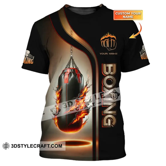 Man Shirt, Custom Name Boxing Shirt, Boxing  Polo Long Sleeve, Gift for Boxing Lover style option 1