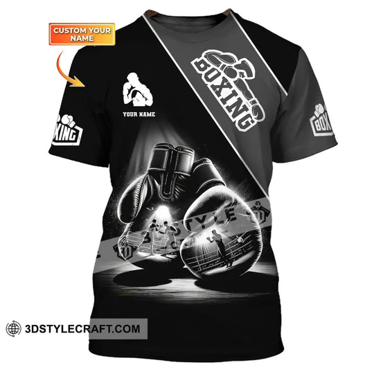 Man Shirt, Custom Name Boxing Shirt, Boxing  Polo Long Sleeve, Gift for Boxing Lover style option 1