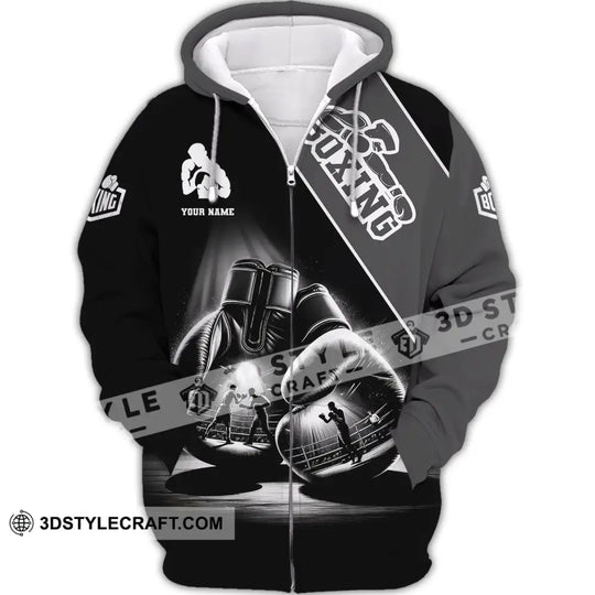 Man Shirt, Custom Name Boxing Shirt, Boxing  Polo Long Sleeve, Gift for Boxing Lover style option 3