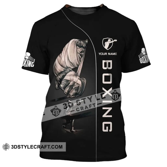 Man Shirt, Custom Name Boxing T-Shirt, Gift for Boxing Lover, Boxing Hoodie Polo Shirt style option 2