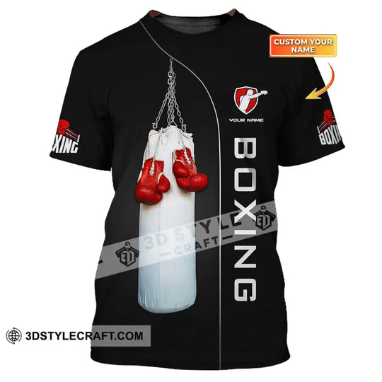 Man Shirt, Custom Name Boxing T-Shirt, Boxing Hoodie Polo Shirt, Gift for Boxing Lover style option 1