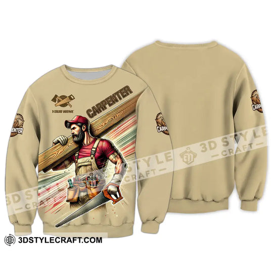 Man Shirt, Custom Name Carpenter Shirt, Carpenter Polo Long Sleeve Shirt, Gift for Carpenter style option 4