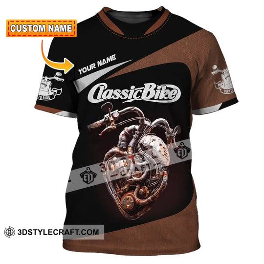Man Shirt, Custom Name Classic Bike Shirt, Classic Motorcycle T-Shirt Hoodie Long Sleeve Shirt style option 1