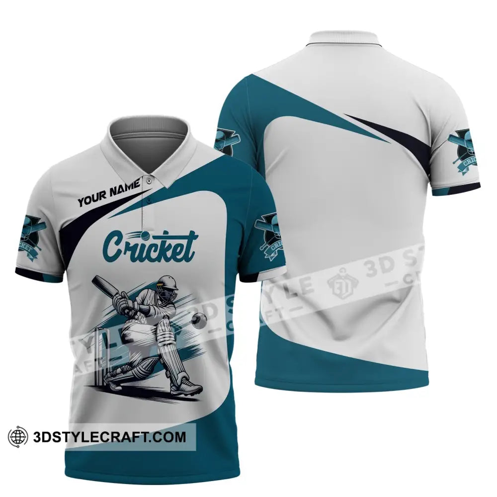 Man Shirt Custom Name Cricket T-Shirt Player Apparel Gift For Lover Polo / S