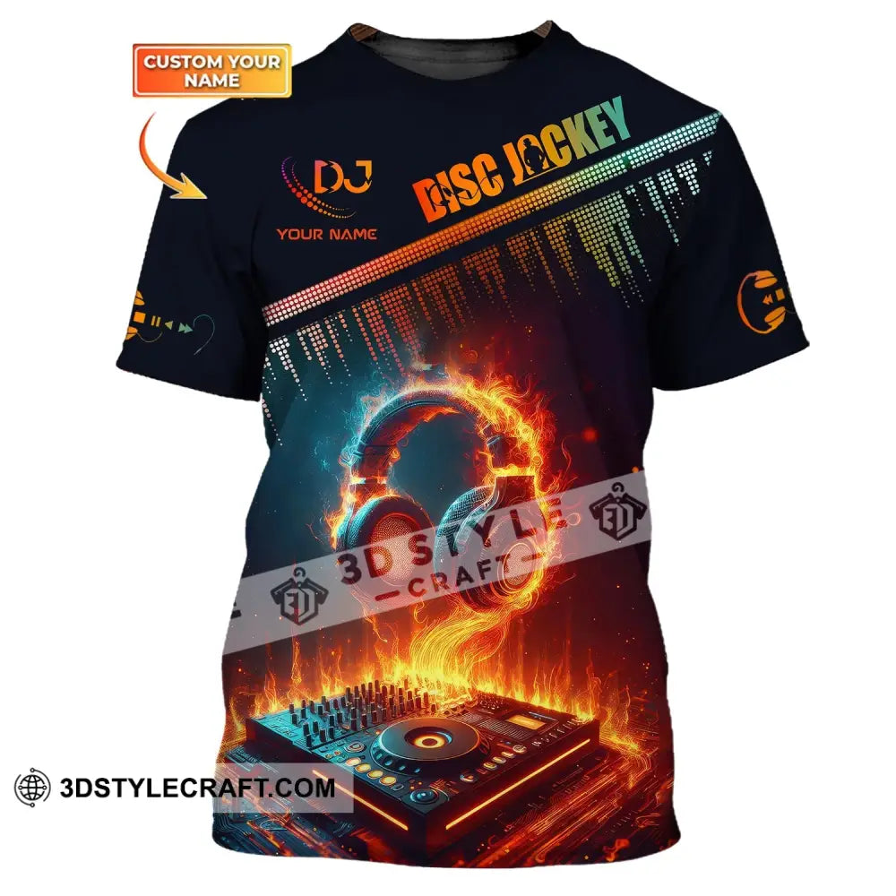 Man Shirt Custom Name Disc Jockey T-Shirt Music Lover Gift For Dj