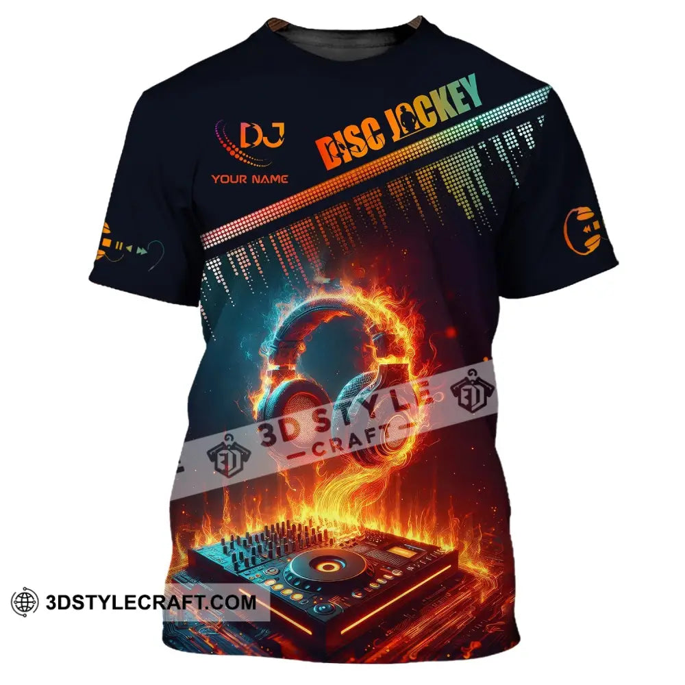 Man Shirt Custom Name Disc Jockey T-Shirt Music Lover Gift For Dj / S