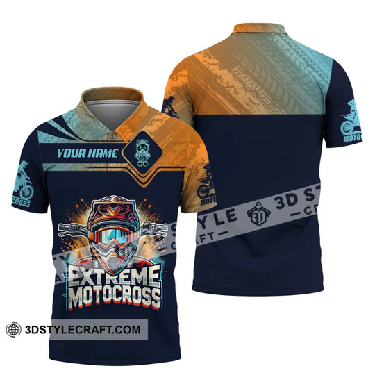 Man Shirt, Custom Name Extreme Motocross Shirt, Moto Cross Gift, Moto Cross Polo Shirt Hoodie Long Sleeve style option 4