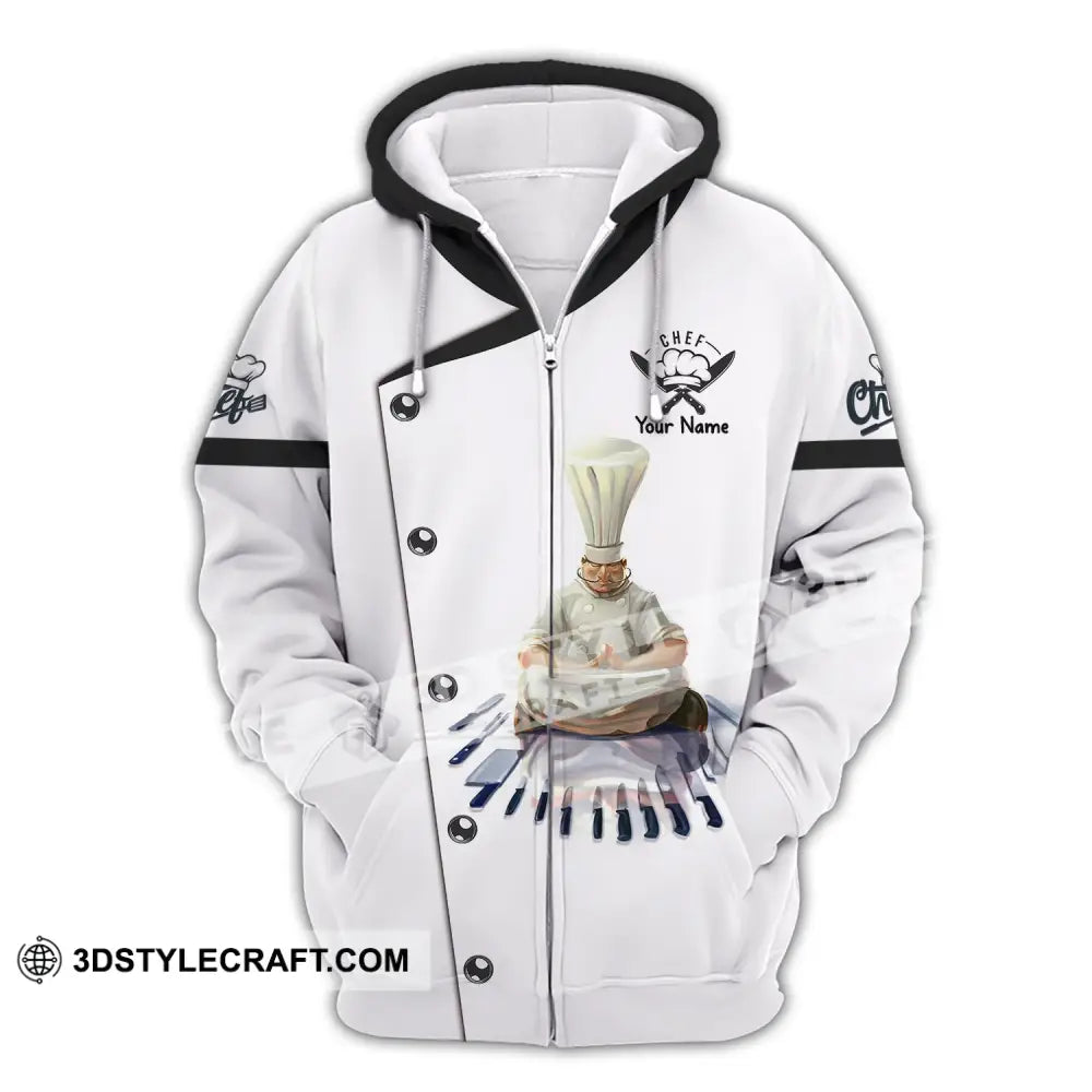 Man Shirt Custom Name For Chef T-Shirt Apparel Zipper Hoodie / S T-Shirt