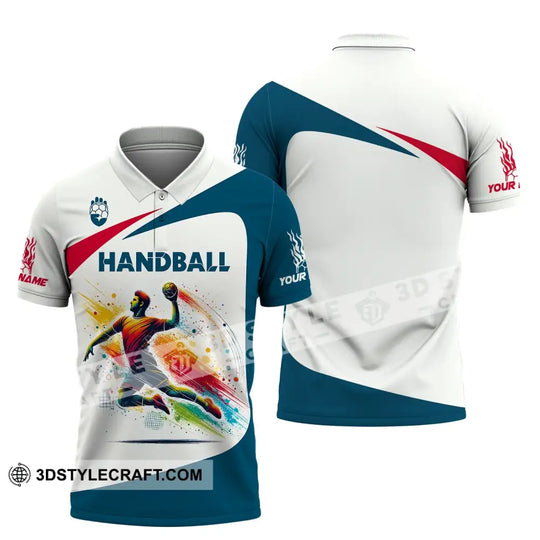 Man Shirt, Custom Name Shirt for Handball Player, Handball Shirt, Handball Hoodie Polo Long Sleeve Shirt style option 4
