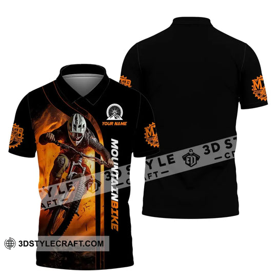 Man Shirt, Custom Name Shirt for Mountain Bike Lover, Mountain Bike Polo Long Sleeve, Mountain Bike Gift style option 4