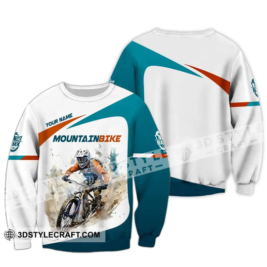 Man Shirt, Custom Name Shirt for Mountain Bike Lover, Mountain Bike Polo Long Sleeve, Mountain Bike Gift style option 4