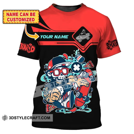 Man Shirt, Custom Name Shirt for Skateboard Lover, Skateboard Polo Long Sleeve, Skateboard Player Gift style option 1