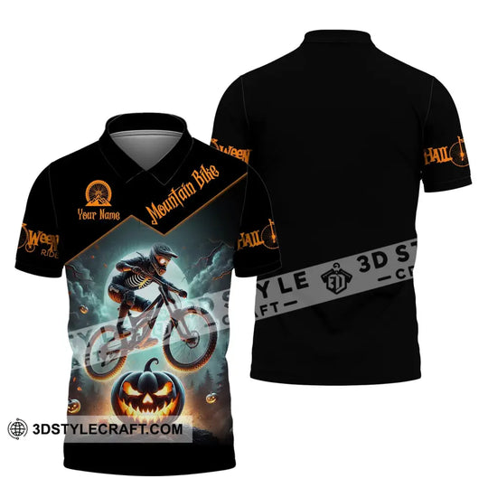 Man Shirt, Custom Name Halloween Mountain Bike Shirt, Mountain Bike Lover T-Shirt style option 4
