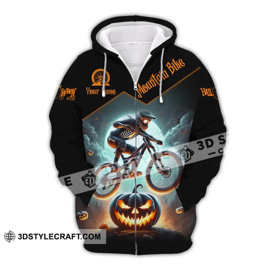 Man Shirt, Custom Name Halloween Mountain Bike Shirt, Mountain Bike Lover T-Shirt style option 3