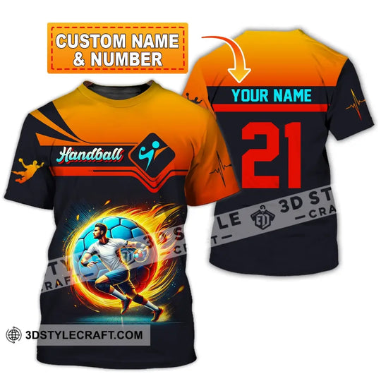 Man Shirt, Custom Name Handball Shirt, Handball Long Sleeve Hoodie Polo Shirt, Handball Team Uniform style option 1