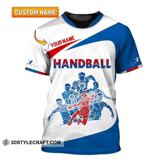 Man Shirt, Custom Name Handball Shirt, Handball Player Shirt, Handball Hoodie Shirt Polo Long Sleeve Shirt style option 1