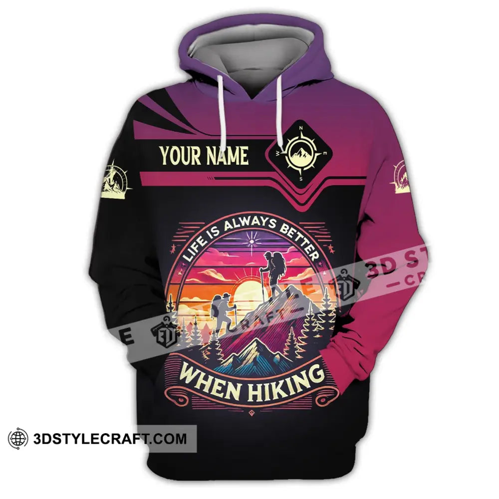 Man Shirt Custom Name Hiking Polo Long Sleeve Gift Hoodie / S T-Shirt