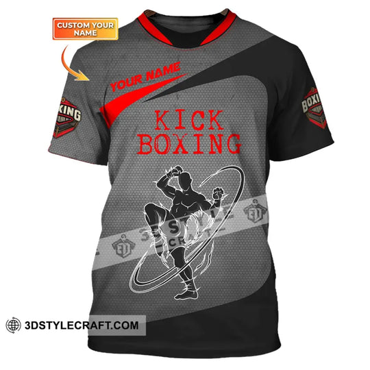 Man Shirt, Custom Name Kick Boxing Shirt, T-Shirt for Kick Boxing Lover, Gift for Kick Boxing Players style option 1