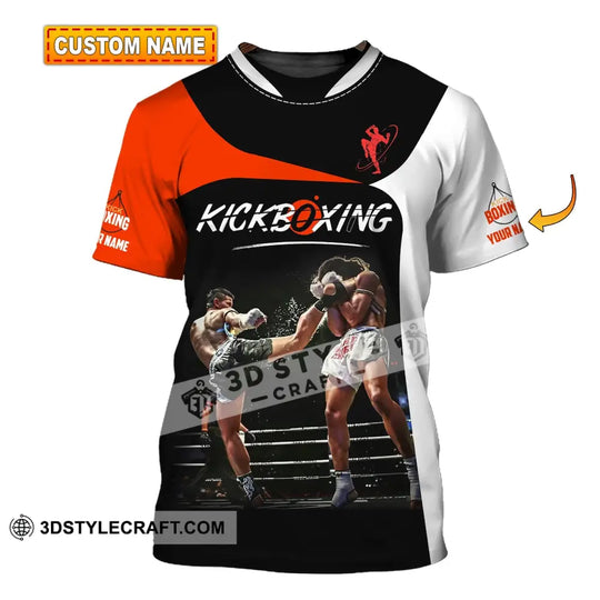 Man Shirt, Custom Name Kickboxing Shirt, Kickboxing  Hoodie Polo Long Sleeve Shirt style option 1