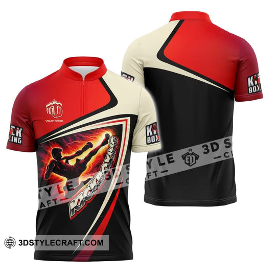 Man Shirt, Custom Name Kickboxing Shirt, Kickboxing Polo Long Sleeve, Gift for Kickboxing Lover style option 4