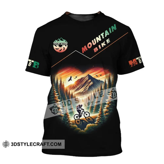 Man Shirt, Custom Name Mountain Bike Shirt, Mountain Bike Polo Long Sleeve, Mountain Bike Gift style option 2